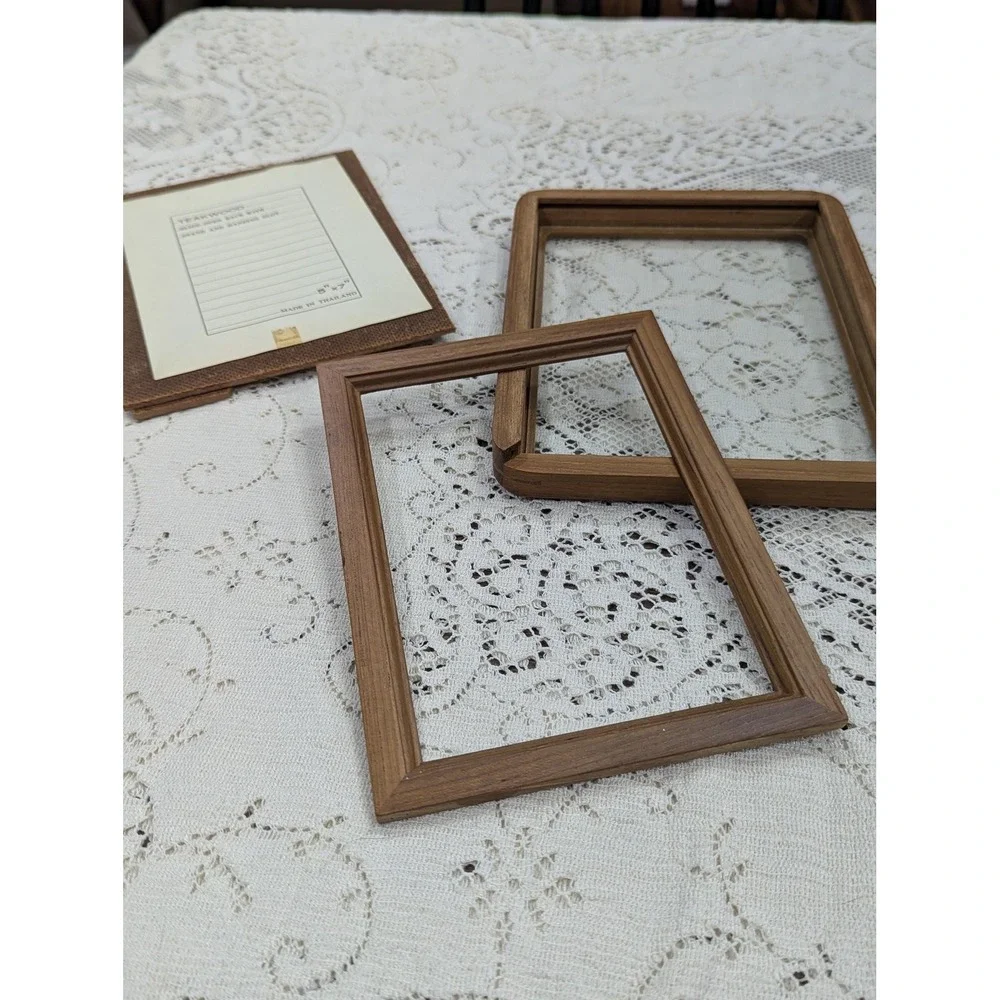 Vintage 5x7 Teak Wood Picture Frame MCM